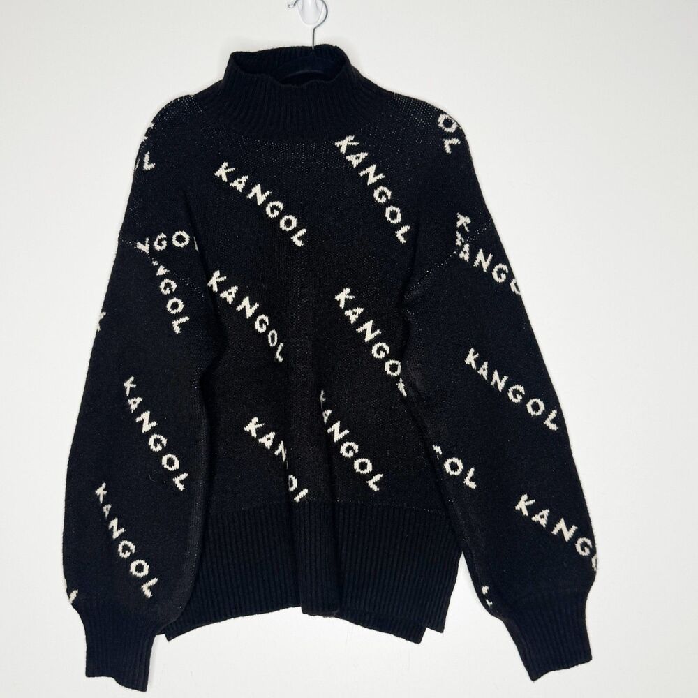New Kangol x H&M Retro Y2K 90s Knit Mock Neck Oversized Sweater Women's Size XS